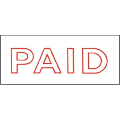 Dixon "paid"  Stamp 016 Paid Red Pre Inked