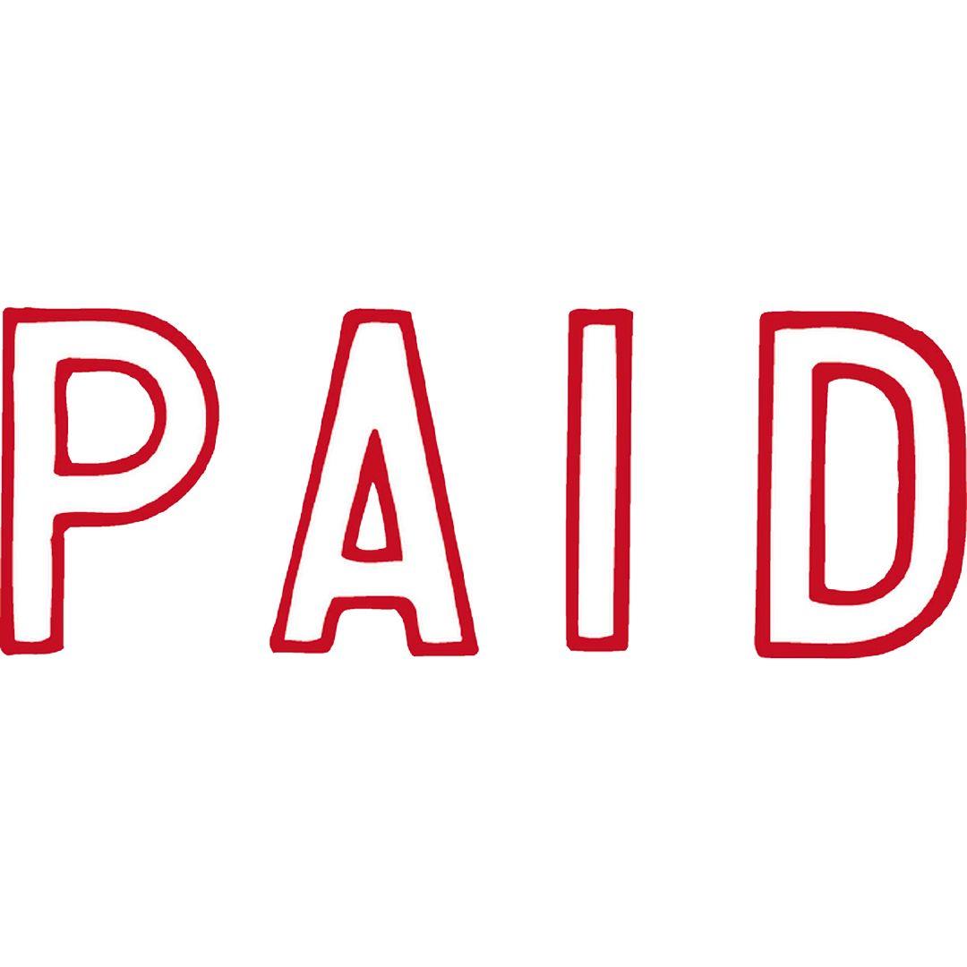 Dixon "paid"  Stamp 007 - Red Pre Inked