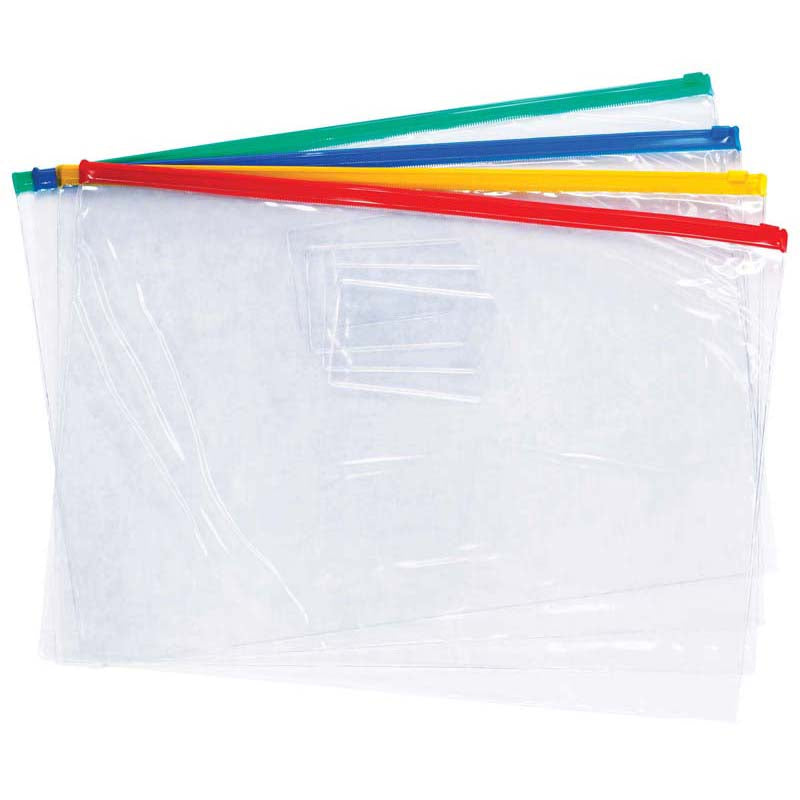 FM Data Document Wallet Size Clear PVC With Zip