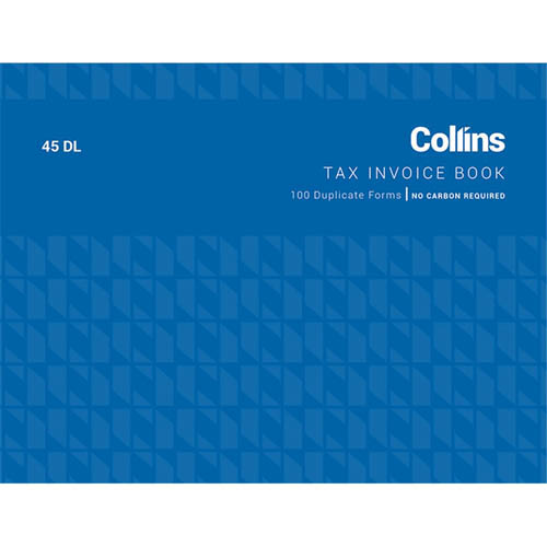 Collins Tax Invoice 45dl No Carbon Required Size 100mm X 130mm