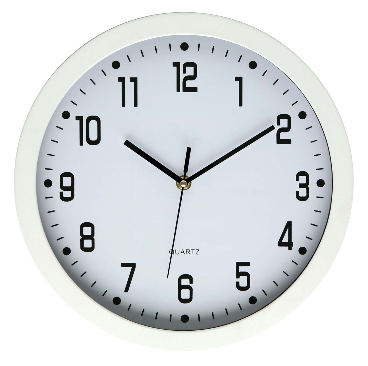 Dixon Clock Wall Round Glass Face White 30cmx30cm