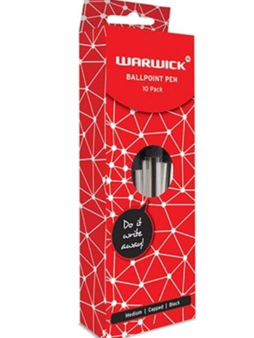 Warwick Pen Ballpoint Capped Medium Box Of 10