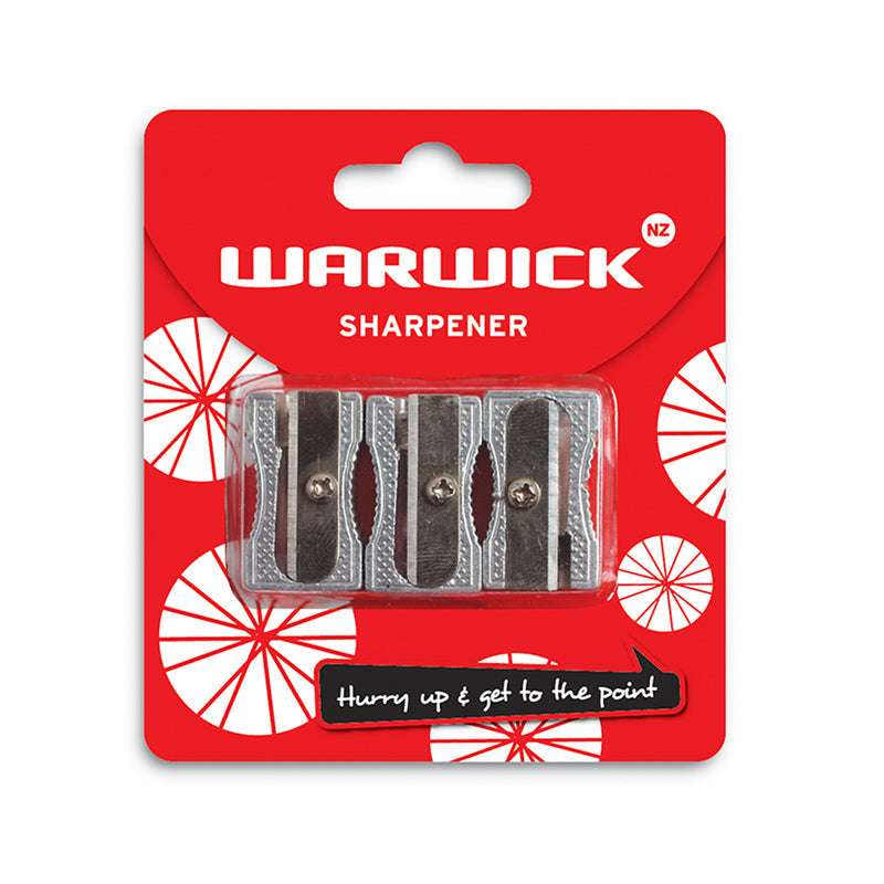 Warwick Pencil Sharpener Metal Multi 3 Pack
