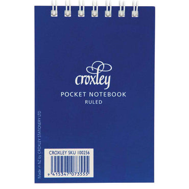 Croxley Notebook Pocket Side Opening 76x102mm Blue Cover 50 Leaf