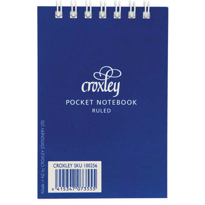 Croxley Notebook Pocket Side Opening 76x102mm Blue Cover 50 Leaf