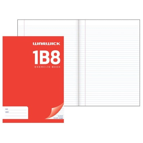 Warwick Exercise Book 1b8 36 Leaf A4 Unpunched Ruled 7mm