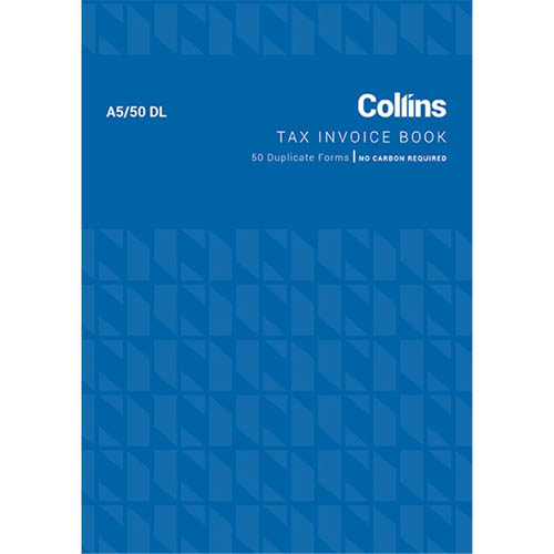 Collins Tax Invoice A5/50dl No Carbon Required Size 210mm X 148mm