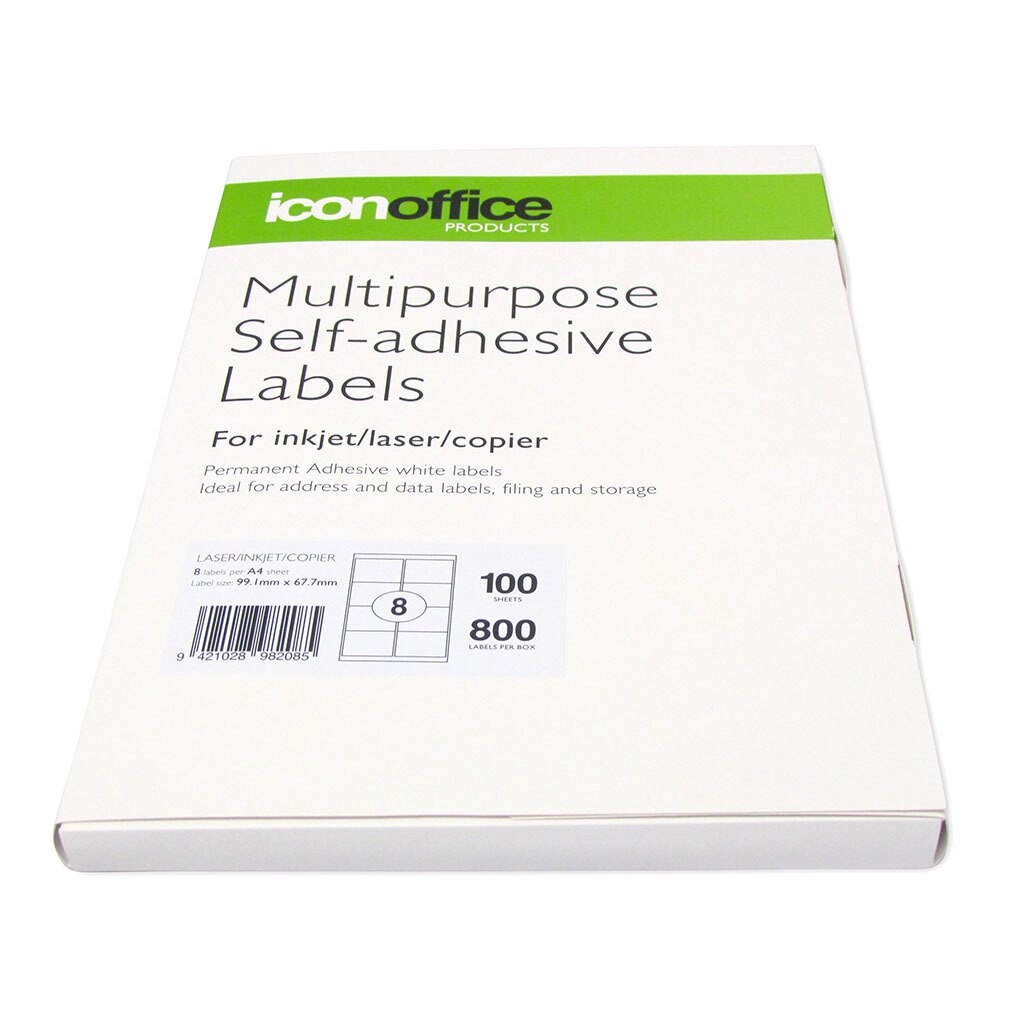 Icon Multipurpose Labels 99.1x67.7mm 8 Per Sheet