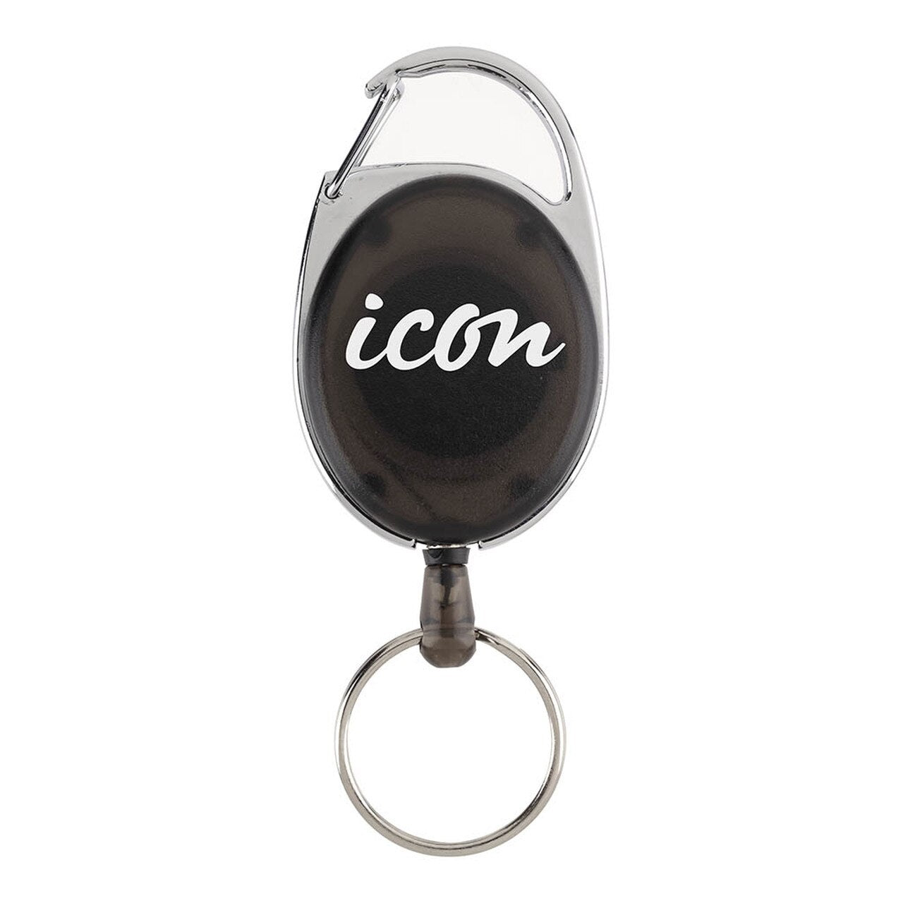 Icon Retractable Snap Lock Key And Id Card Holder Charcoal Retail