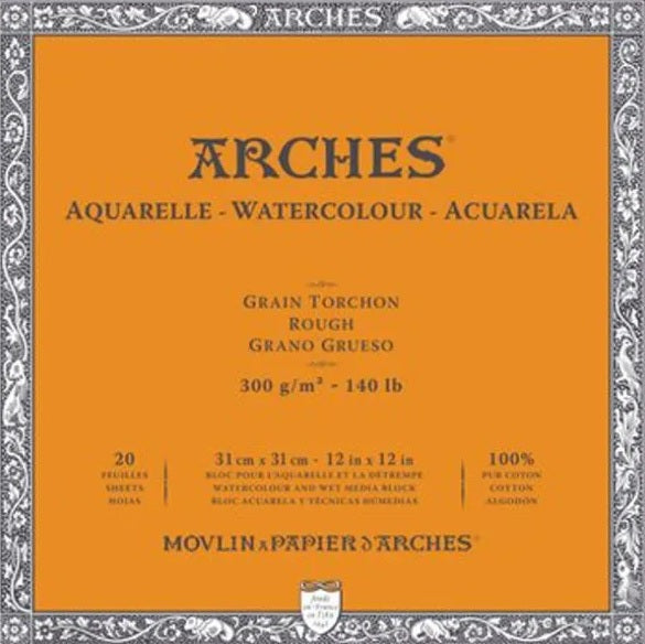 Arches Watercolour Natural White 300gsm Rough 20 Sheet Blocks