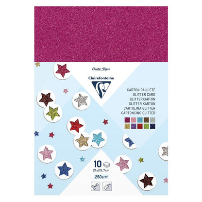 Clairefontaine A4 250gsm 10 Sheet Glitter Cardboard