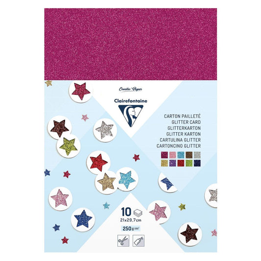 Clairefontaine A4 250gsm 10 Sheet Glitter Cardboard