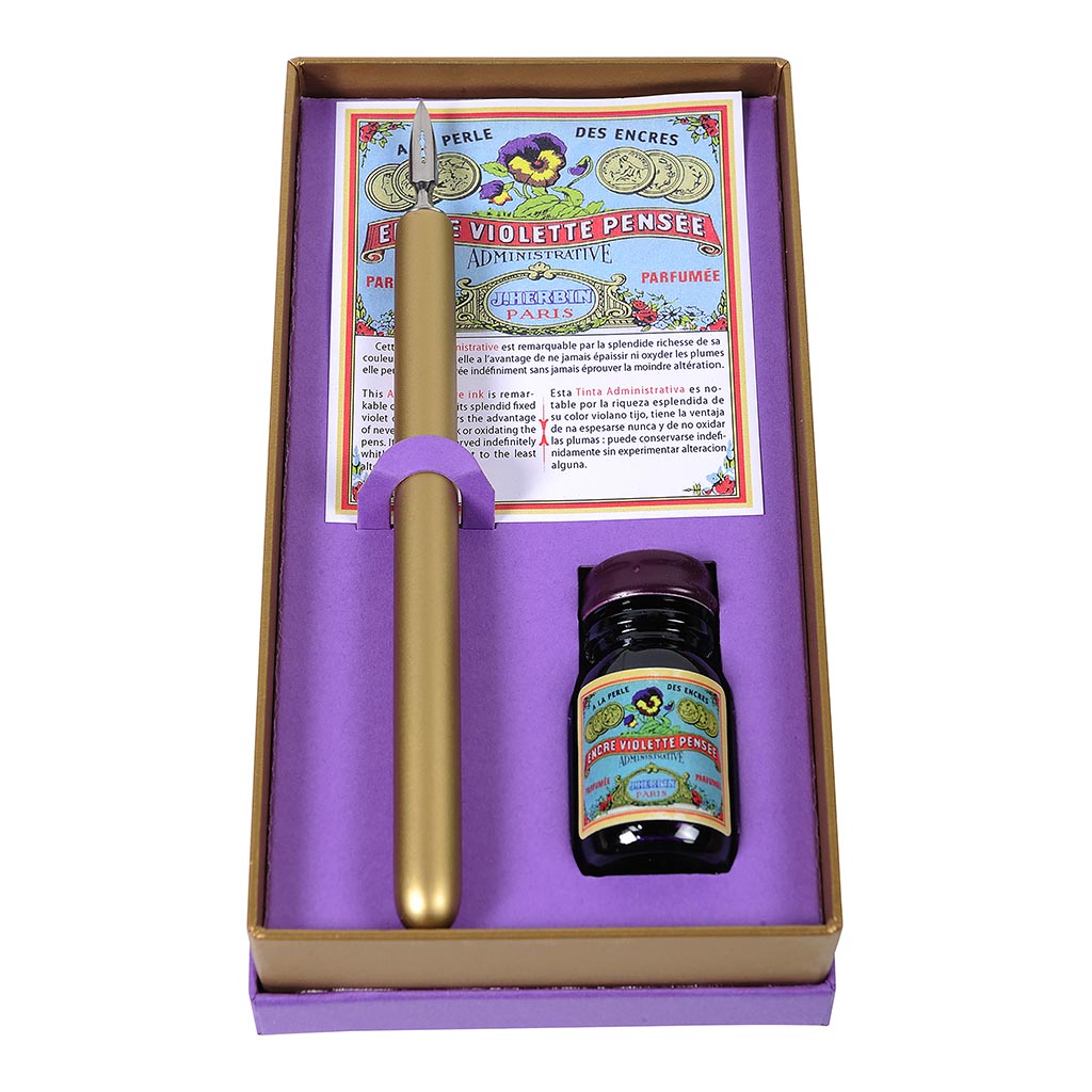 Jacques Herbin Traditional Writing Set Violette Pensee