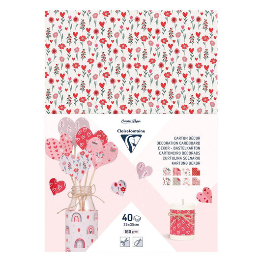 Clairefontaine Love 25x35cm 160gsm 40 Sheet Decoration Cardboard
