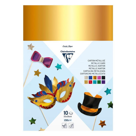 Clairefontaine 25x35cm 230gsm 10 Sheet Metallic Cardboard