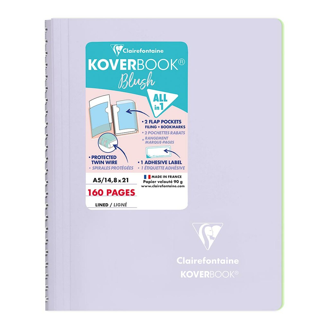 Clairefontaine Koverbook Spiral Blush A5 Lined