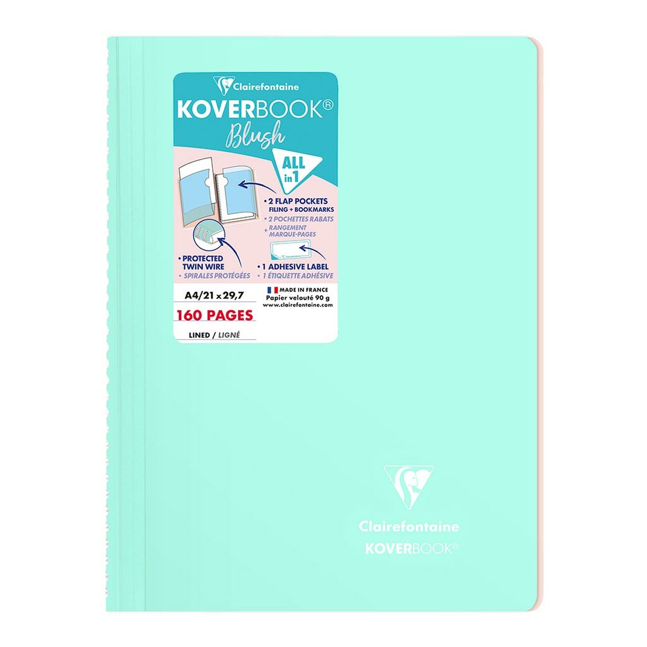 Clairefontaine Koverbook Spiral Blush A4 Lined