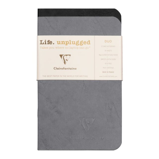 Clairefontaine Age Bag Notebook Pocket Lined Assorted - Pack Of 2
