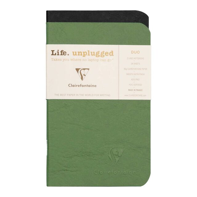 Clairefontaine Age Bag Notebook Pocket Lined Assorted - Pack Of 2