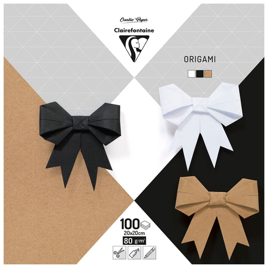 Clairefontaine 10 Neutral Colours 20x20cm 100 Sheet 80gsm Origami Paper
