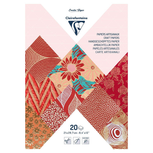 Clairefontaine Reds A4 20 Sheet 120gsm Artisian Paper Pad