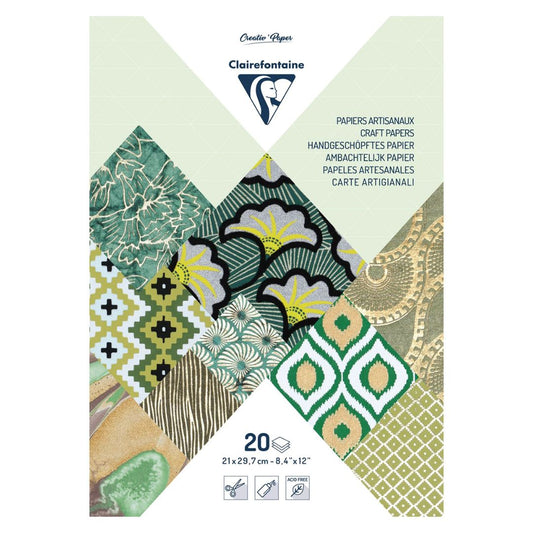 Clairefontaine Greens A4 20 Sheet 120gsm Artisian Paper Pad