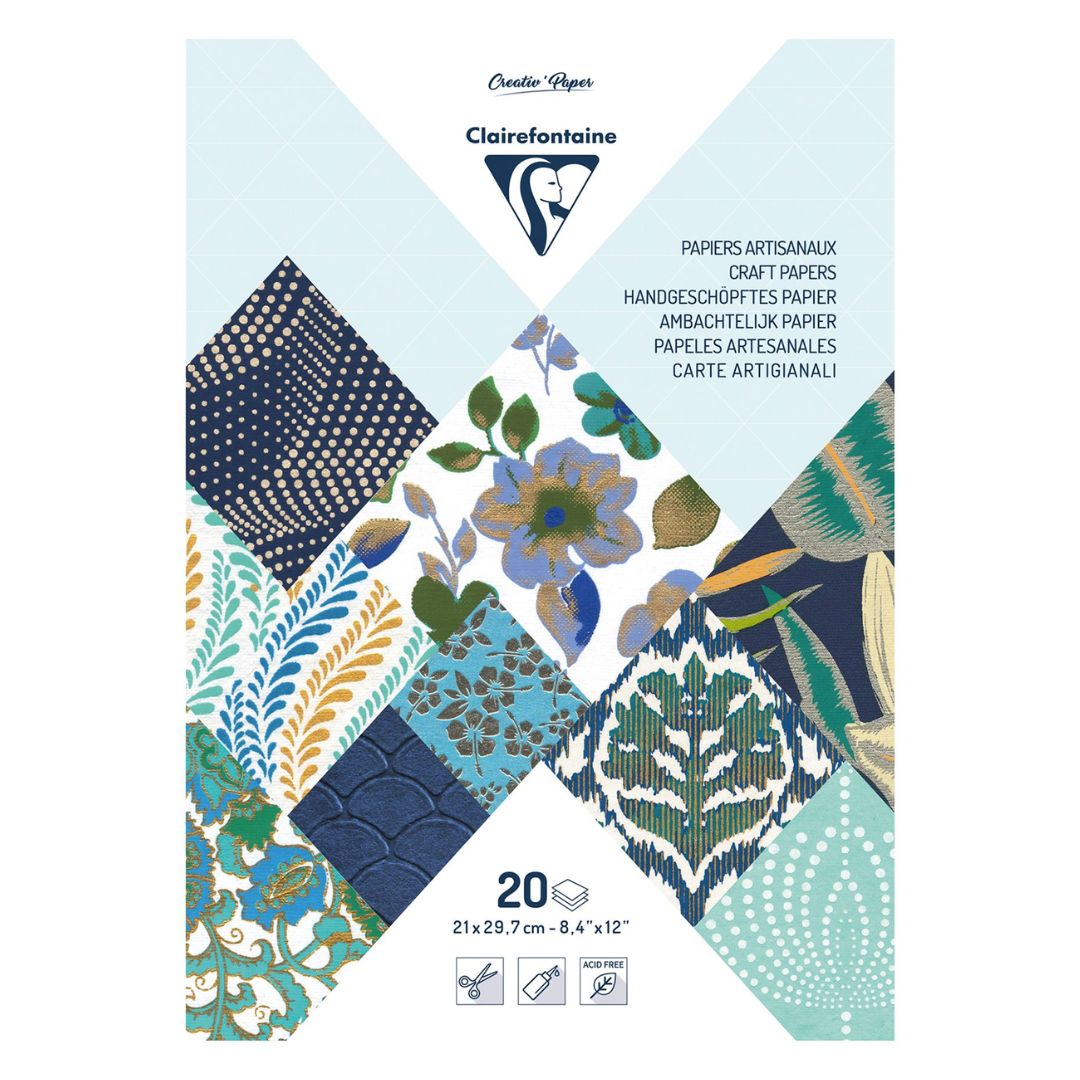 Clairefontaine Blues A4 20 Sheet 120gsm Artisian Paper Pad