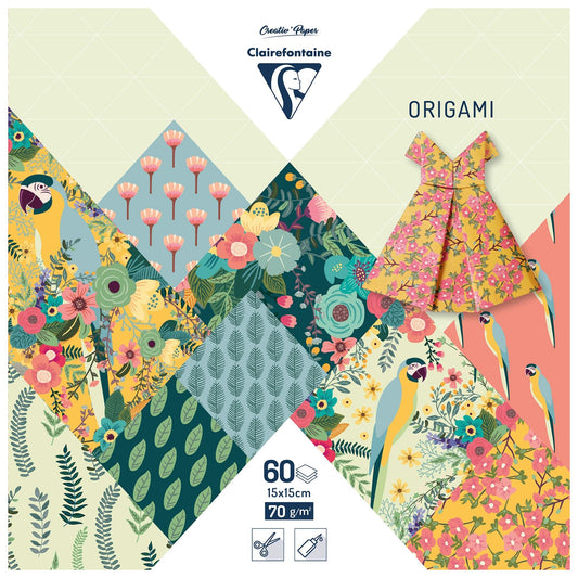 Clairefontaine Kiribati 15x15cm 60 Sheet 70gsm Origami Paper