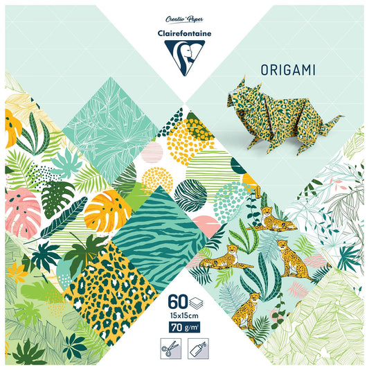 Clairefontaine Exotic Freshness 15x15cm 60 Sheet 70gsm Origami Paper