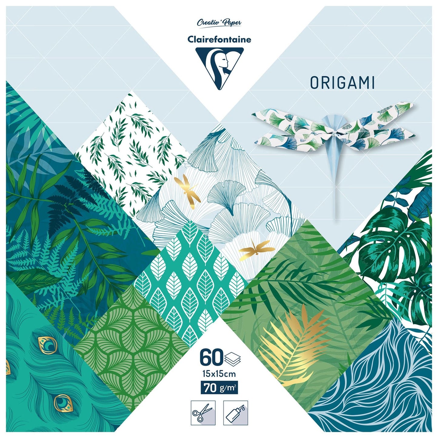Clairefontaine Vegetal 15x15cm 60 Sheet 70gsm Origami Paper