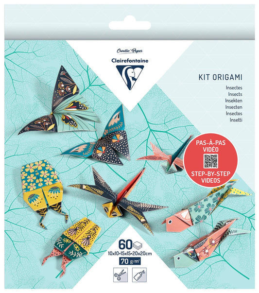 Clairefontaine Insects 60 Sheet 70gsm Origami Kit