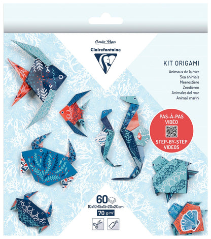 Clairefontaine Marine Wildlife 60 Sheet 70gsm Origami Kit