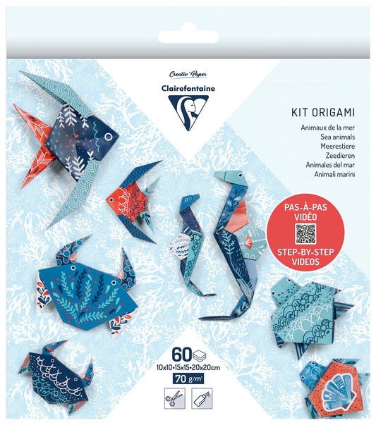 Clairefontaine Marine Wildlife 60 Sheet 70gsm Origami Kit