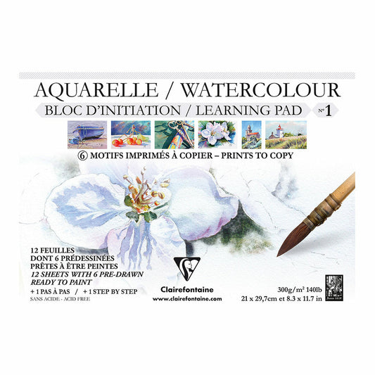 Clairefontaine Etival Pad Flowers A4 300gsm 12 Sheets