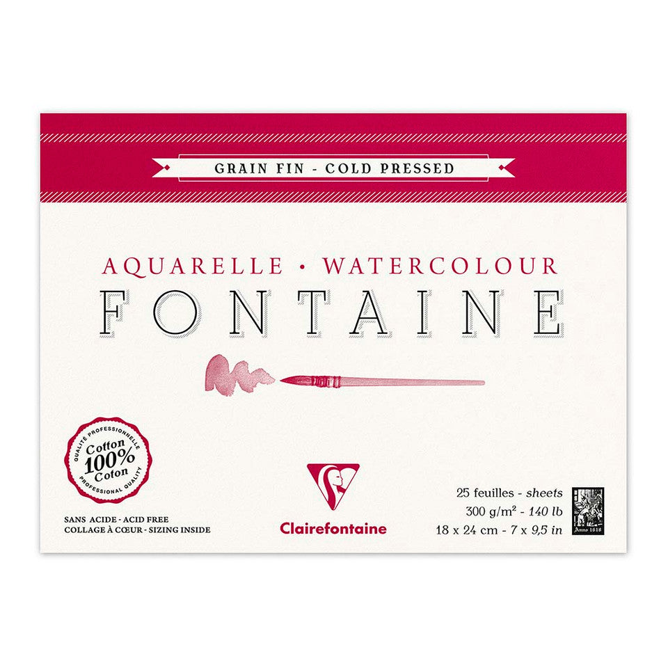 Clairefontaine Cold Press Pad 300gsm 25 Sheets