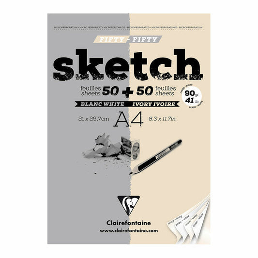 Clairefontaine Sketch Pad A4 White And Ivory