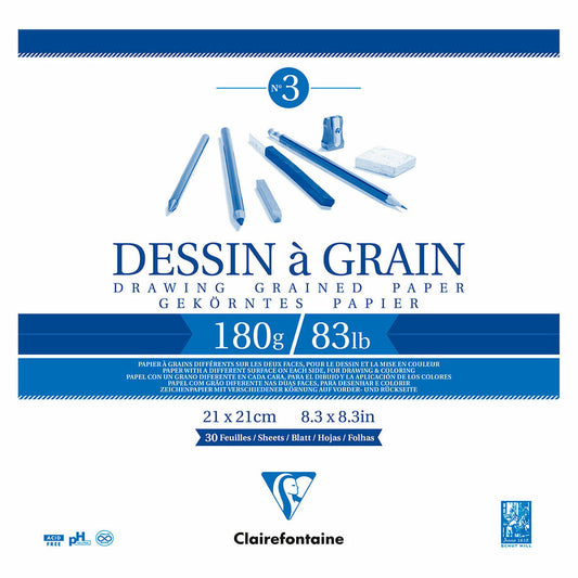 Clairefontaine Drawing Pad Grain 180gsm 30 Sheets