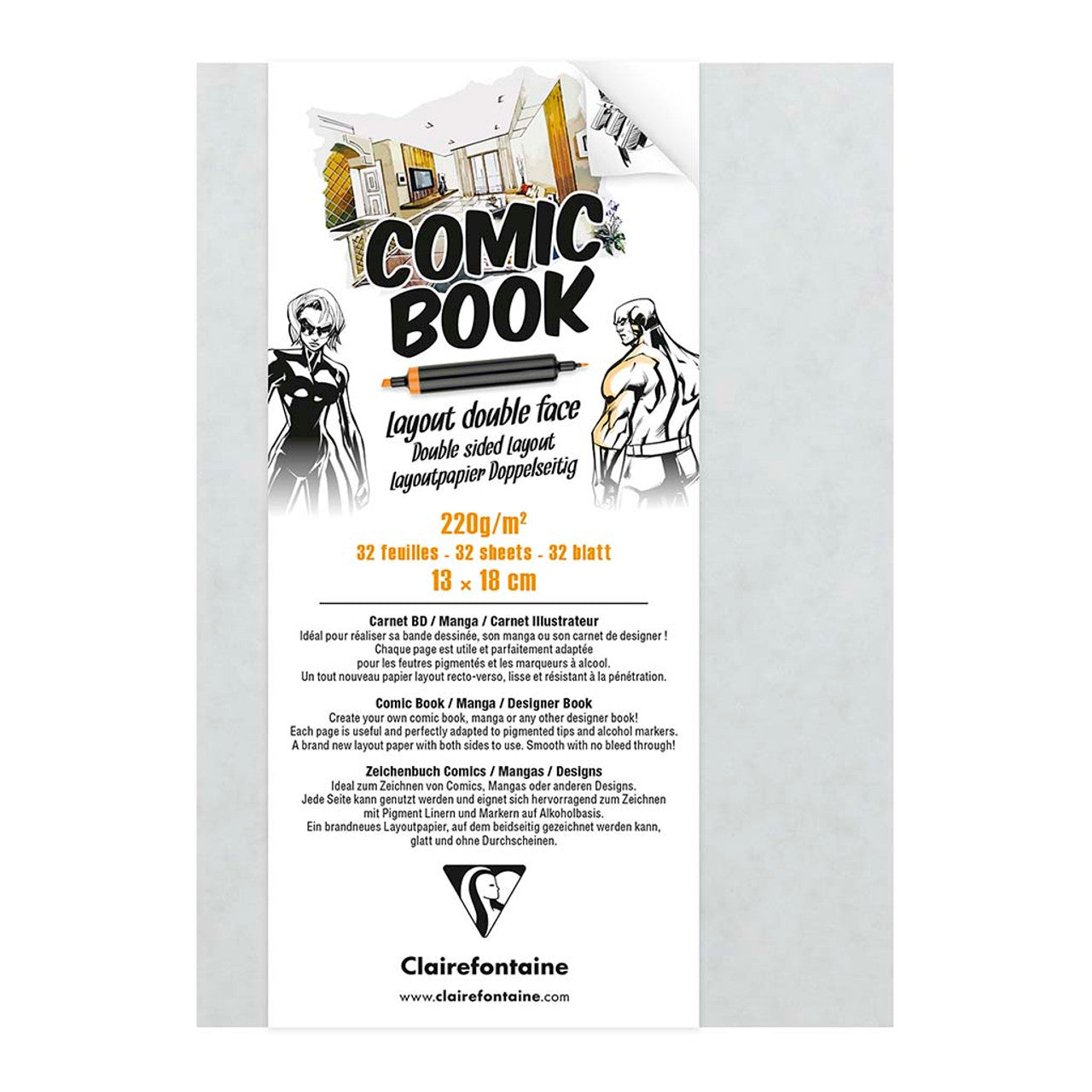 Clairefontaine Comic Book 220gsm 32 Sheets