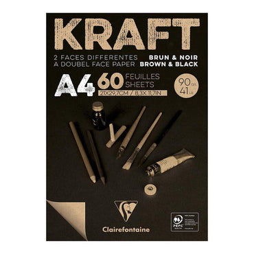 Clairefontaine Kraft Pad Brown & Black 60 Sheets