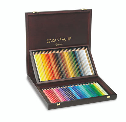 Caran d'Ache Prismalo Aquarelle Pencils Wooden Box Set of 80