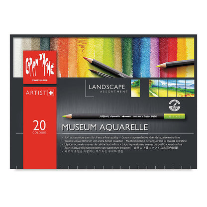 Caran d'Ache Museum Aquarelle Pencils Box Set of 20 Landscape Colours