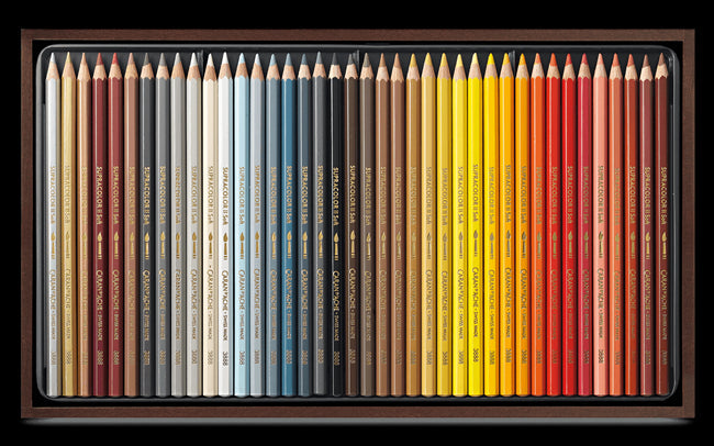 Caran D'ache Supracolour Soft Aquarelle Colour Pencil Wooden Box of 80