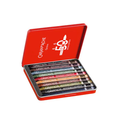 Caran d'Ache Neocolor II Aquarelle Crayons Dark Assorted Special Edition Set of 10