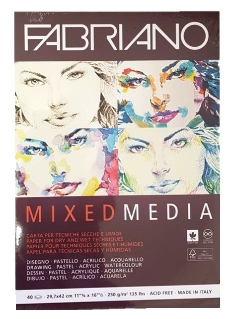 Fabriano Mixed Media A3 250gsm 40 Sheet Pad