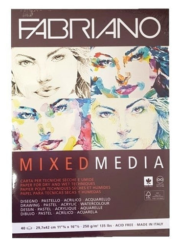 Fabriano Mixed Media A3 250gsm 40 Sheet Pad