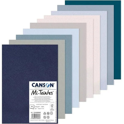 Canson Mi-Teintes Paper A4 160gsm Assorted Colours Paper Pack of 10 Sheets