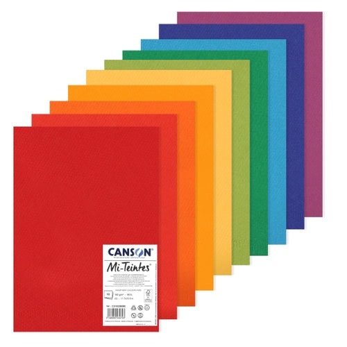 Canson Mi-Teintes A3 160gsm Assorted Colours Paper Pack of 10