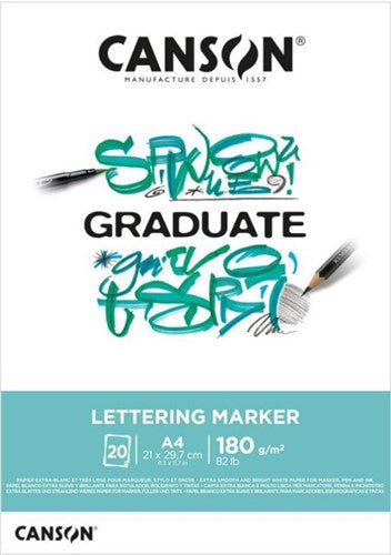 Canson Graduate Lettering Marker 180gsm 20 Sheet Pads