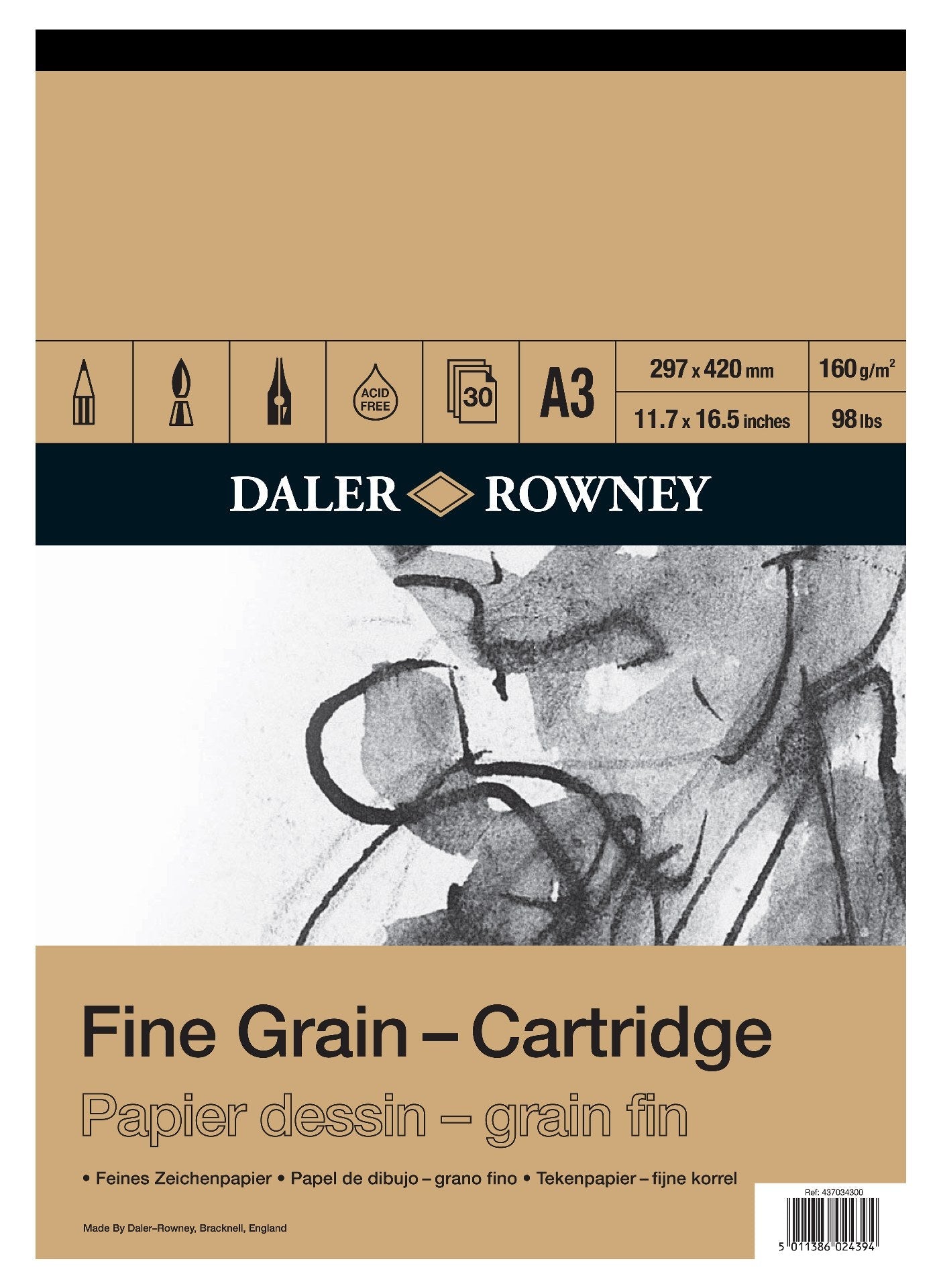 Daler Rowney Fine Grain Cartridge Pad 160gsm