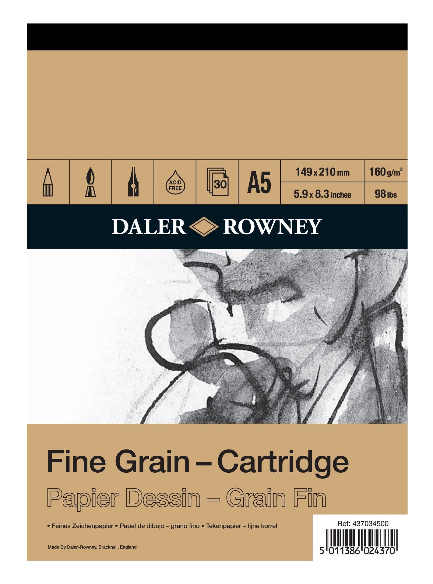 Daler Rowney Fine Grain Cartridge Pad 160gsm